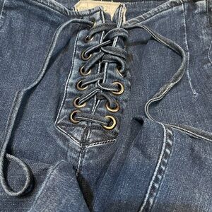 Free People high rise laceup skinny jeans